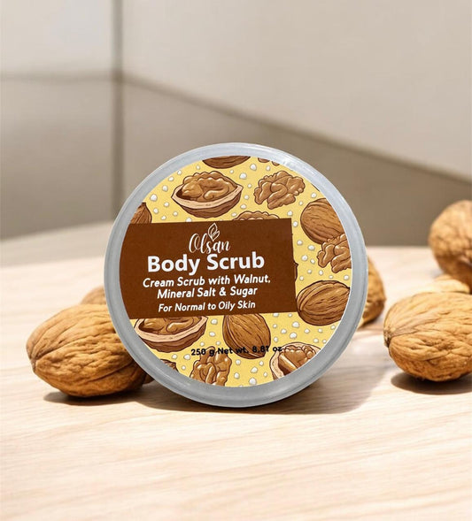 Body Scrub, Sugar, Sea Salt & Walnut